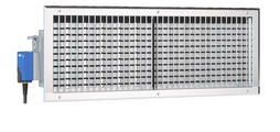 Steel grille with actuator for temperature dependant air direction control